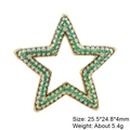 Star shaped zircon connector in gold finish with green crystals for jewelry making - Style 21: Copper Micro-set Zircon Connecting Buckle