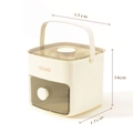 Moule à glaçons beige avec bouton pression, poignée et dimensions 17x17x14 cm - crème