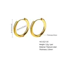Polished golden titanium steel hoop earrings with 24mm outer diameter and 2mm thickness - 2.0*20mm / Gold