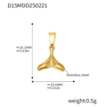Minimalist fishtail pendant in 18k gold plated stainless steel 16.1mm by 10.6mm - Minimalist Fishtail (D15) / Gold