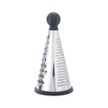 Conical stainless steel cheese grater with black wood handle and non-slip base - Round Head Black Handle 9 Inch