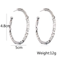 Silver geometric cube hoop earrings for women in metal finish with size markings - Large / Silver
