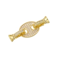 18K gold plated pig nose connector clasp with micro-pave cubic zirconia for DIY jewelry - Gold (VK224 Pig Nose)