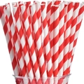 Cannucce di carta natalizie ecologiche con classico motivo a righe bianche e rosse - Cannuccia di Carta a Righe