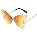 Fashion butterfly oversized sunglasses with gradient orange lenses and gold twisted temples - Gold Frame Yellow Lenses