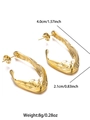 Irregular twisted geometric earrings in 18k gold plated finish with hammered texture - E00841G (Gold Lava Texture)
