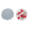 Moule rond en silicone et dessous de verre en résine DIY avec fleurs séchées - Moule de Dessous de Verre Petit Losange Rond Miroir