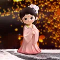 Diao Chan Q-version Chinese doll in pink dress praying pose for desktop decoration - Diao Chan Figurine Large (1247-4)