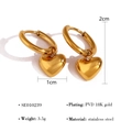 Minimalistische gouden hart oorbellen van verguld roestvrij staal voor elke dag - Gouden Hart Ring Oorbellen (SE010239)