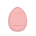 Pink egg-shaped mini finger puff sponge with flat edge for seamless makeup application - Rose Pink (Bulk)