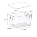 Transparent plastic storage box medium size with lid and handles for fridge organization - Medium Square Box with Lid - 1 Set - PET