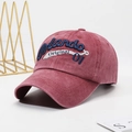 Berretto da baseball vintage lavato rosso scuro con ricamo Orlando Original 01 - Regolabile / Borgogna