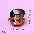 Detailed view of Frankenstein resin pendant with dimension markings and weight info - Frankenstein with Black Hair Brown Face