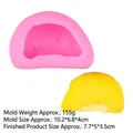 Pink silicone durian mold with yellow 3D sample, dimensions 10.2x6.8x4cm for DIY crafts - 4# Fat Durian Flesh / Pink