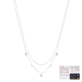 Zweilagige S925 Sterlingsilberkette mit fünf Moissanit-Anhängern im Birnenschliff - 925er Silber / 925 Sterlingsilber