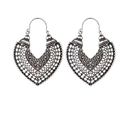 S3576 Heart Shaped Antique Silver Earrings