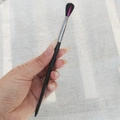Eyeshadow brush with black handle and pink-tipped bristles for precision eye makeup - Colorful Bristle Blending Brush