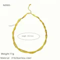 Close-up of 6mm twisted braid chain in 18K gold plated 316L stainless steel texture - Gold Twisted Braid Chain