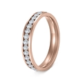 Classic 4mm rose gold eternity ring featuring a single row of sparkling round-cut crystals - US 5 / Rose Gold