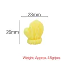 Miniature bright yellow resin glove charm with knitted texture and size dimensions - Yellow