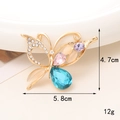 DIY rhinestone butterfly charm with blue, pink, and purple crystals for accessories - D911-Water Drop Butterfly (Light Blue)