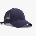 Navy blue quick-dry waterproof trucker hat with breathable mesh and curved brim - Navy Blue