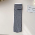 Minimalist grey velvet crew socks in thin spring fabric with soft elastic texture - One Size / Gray