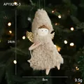 Angelo di Natale in peluche beige con stelle dorate per decorazione albero di Natale - Ciondolo Ragazza in Peluche Stile F