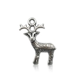 Vintage silver alloy deer pendant charm for DIY Christmas jewelry making and crafts - Christmas Reindeer Blue