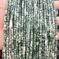 Strands of 4x13mm green and white column stone beads for DIY jewelry making - 4x13mm Tube/Strand / Natural Pattern Stone