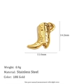 18K gold plated stainless steel cowboy boot pendant charm for jewelry making - Cowboy Boot Pendant - Gold