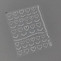 Elegant 5D nail art stickers TL-038 with white heart pearls and delicate curved lines - Pearl Heart Style(TL-038)