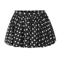 Schwarzer Minirock mit weißen Punkten und Retro-Puff-Silhouette für Damen - S / Schwarz