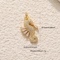 Detailed seahorse pendant measurements showing size and weight for jewelry DIY - Zircon Seahorse