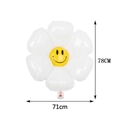 Grande palloncino margherita in alluminio con sorriso giallo per festa compleanno - 78cm*71cm / Faccia Sorridente Media