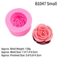 Pink 3D rose flower silicone mold for handmade soap, candles, and fondant crafts - 2# Small B1047 / Pink
