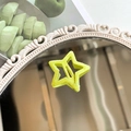 Bright yellow glitter star BB hair clip with Y2K aesthetic style for sweet girl hair styling - Lemon Yellow Glitter