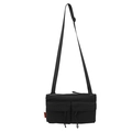 Veelzijdige zwarte nylon crossbodytas met multi-pocket design en verstelbare riem - Zwart