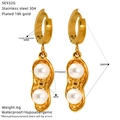 Dimensioni dettagliate degli orecchini a arachide in acciaio placcati oro 18k - Stile Arachide (SE932G)