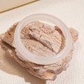 Detail of a semi-transparent pink resin bangle with a polished finish on textured stone - Bracelet-Silver Color
