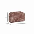 Brown nubuck PU leather makeup bag with large capacity and zip closure, 19.5x12x10cm - 19.5x12x10cm / Coffee Denim Semicircle Bag