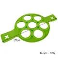 Stampo per pancake in silicone verde a 7 fori con manici per padelle 39cm 109g - Verde
