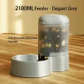 Elegant grey automatic gravity pet food feeder 2100ML for cats and dogs with a large capacity - 2100ML Feeder / Elegant Grey