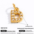 Funkelnder goldener 18K Buchstabe D Anhänger aus Edelstahl mit weißen Kristall-Steinen - Buchstabe D Stil (PJ91341D)
