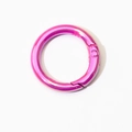 Single purple gradient spring ring buckle with UV plating for DIY keychain making - Rose Red