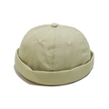 Detalle de gorro docker verde salvia en tela texturizada con ojales de ventilación - M (56-58cm) / Caqui