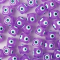 Perles carrées violettes en résine mauvais œil pour bijoux DIY et bracelets faits main - Violet
