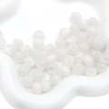 Pearly white resin star-shimmer beads in a decorative wave bowl for DIY jewelry making - 10 Pieces Pack / White