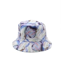 Chapeau bob réversible avec imprimé marbré coloré en tons bleu, violet et jaune - Taille unique / Imprimé Encre Marbrée Bleu Violet Vert (03)