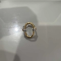 Anello unico in metallo bicolore a forma di U con finitura in oro e argento - Stile 6 Anello a Goccia d'Acqua a Forma di Serpente a Contrasto Oro Argento